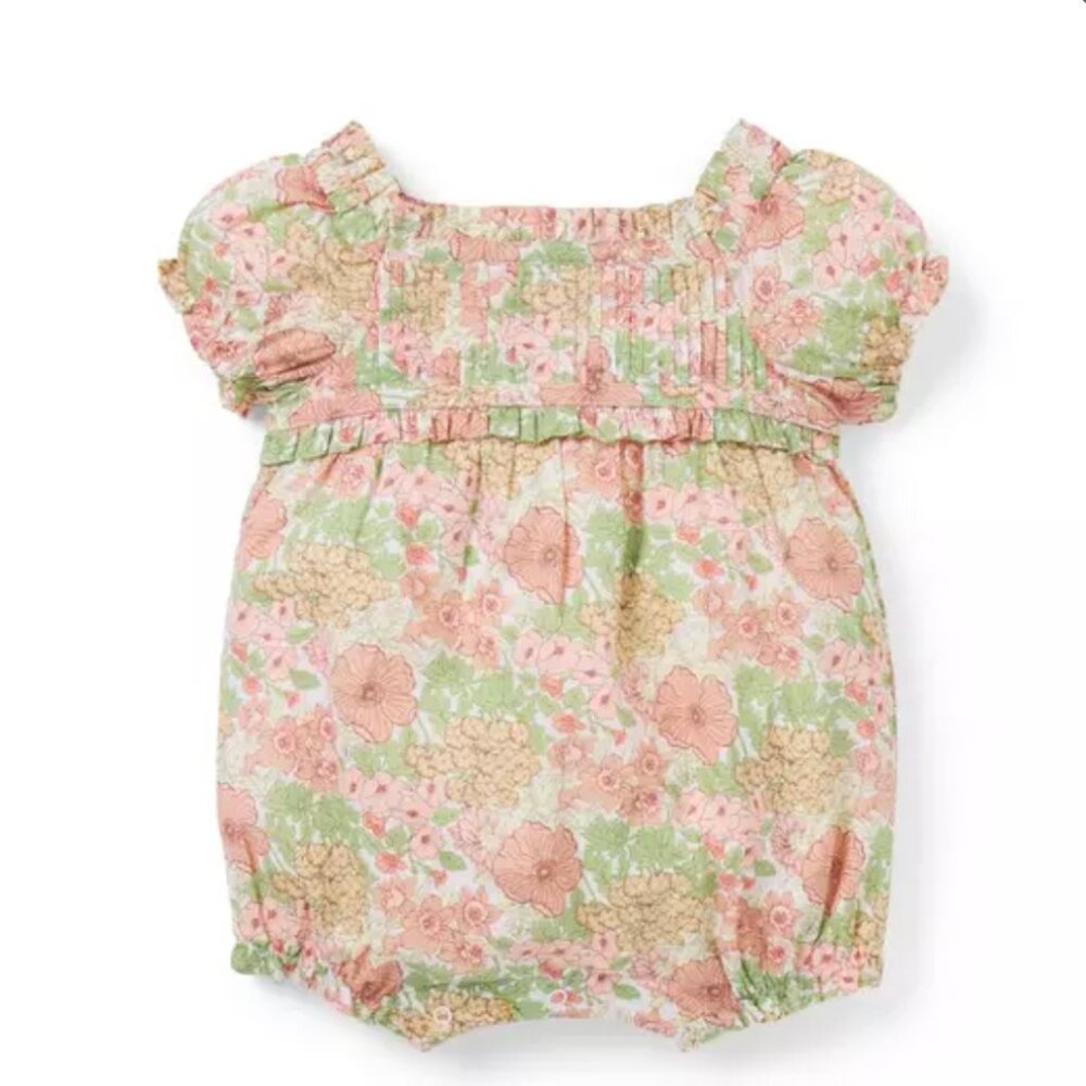 Janie and Jack Floral Pintuck Romper 12-18 months
